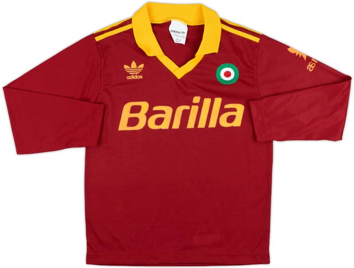 1991-92 Roma Home L/S Shirt and Shorts - 10/10 - (XXS)