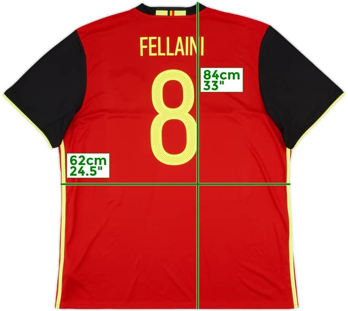 2016-17 Belgium Home Shirt Fellaini #8 - 9/10 - (XXL)
