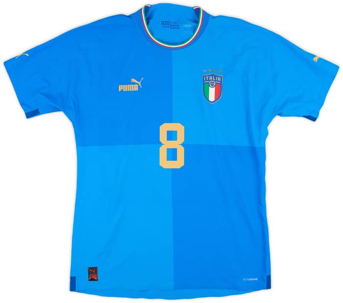 2022-23 Italy Authentic Home Shirt Jorginho #8 - 8/10 - (L)