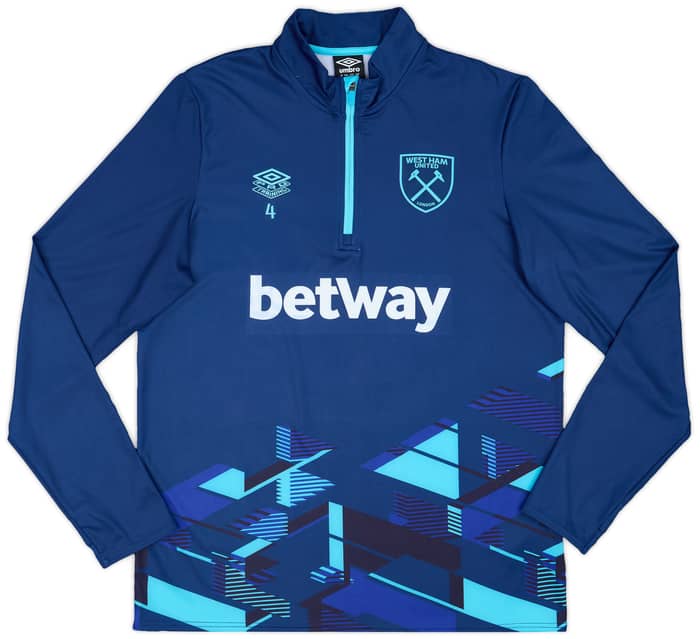 2023-24 West Ham Player Issue 1/4 Zip Training Top - As New - (L)