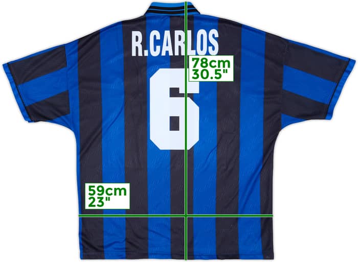 1995-96 Inter Milan Home Shirt R. Carlos #6 - 5/10 - (XXL)