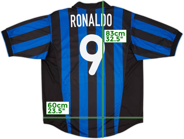 1998-99 Inter Milan Home Shirt Ronaldo #9 - 8/10 - (XL)