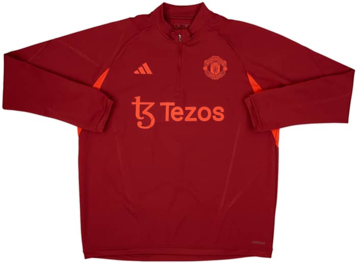 2023-24 Manchester United adidas 1/4 Zip Drill Top - 8/10 - (XL)