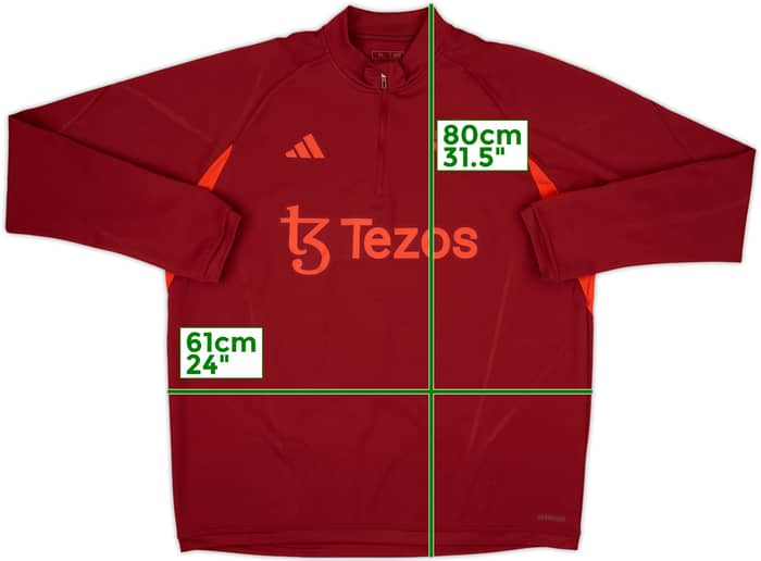 2023-24 Manchester United adidas 1/4 Zip Drill Top - 8/10 - (XL)