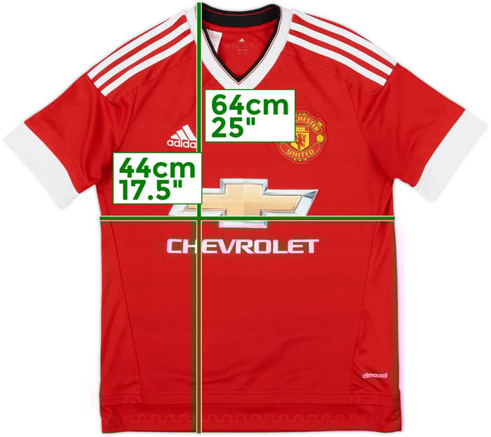 2015-16 Manchester United Home Shirt - 7/10 - (L.Boys)