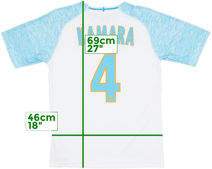 2018-19 Olympique Marseille Home Shirt Kamara #4 - 7/10 - (S)
