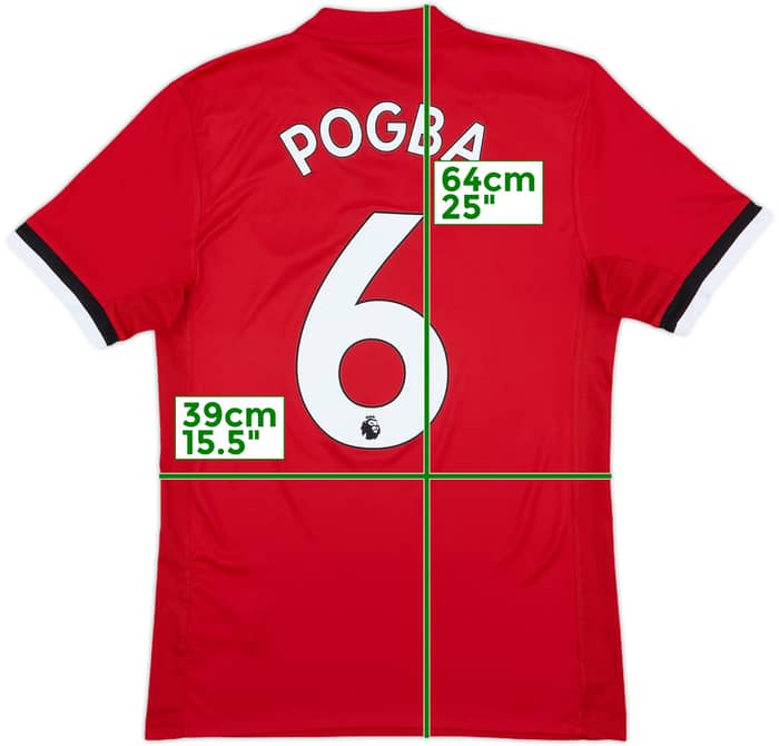 2017-18 Manchester United Home Shirt Pogba #6 - 9/10 - (XS)