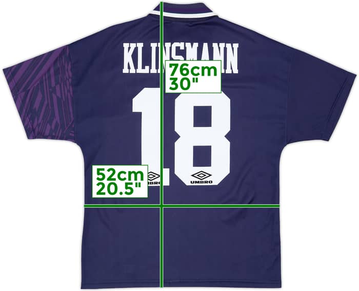 1994-95 Tottenham Away Shirt Klinsmann #18 - 8/10 - (M)