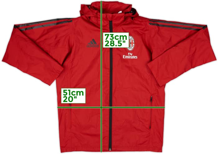 2017-18 AC Milan adidas Hooded Track Jacket - 8/10 - (L.Boys)