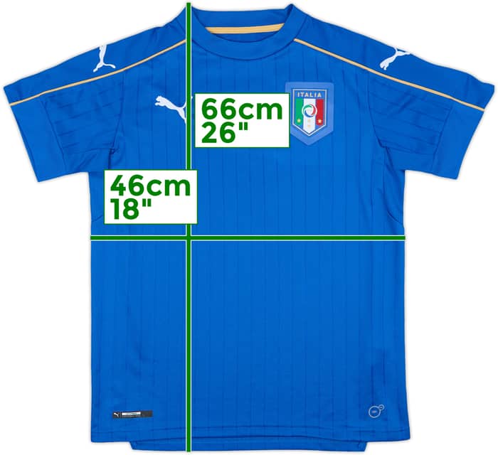 2016-17 Italy Home Shirt - 8/10 - (L.Boys)