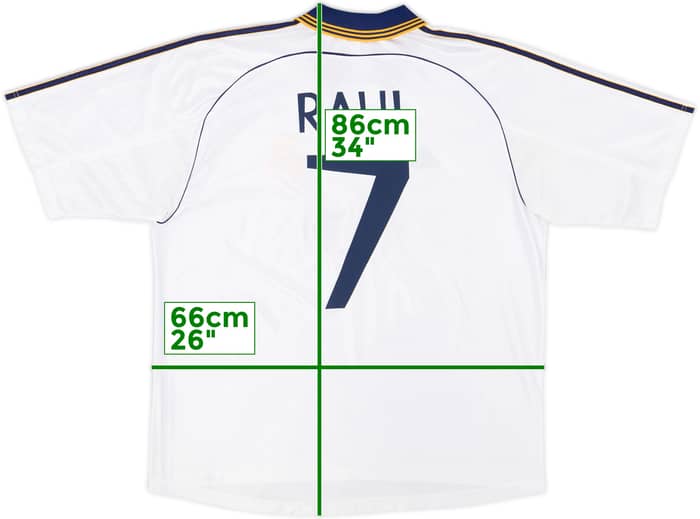 1998-00 Real Madrid Home Shirt Raul #7 - 8/10 - (XL)