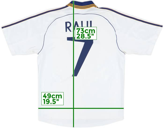 1998-00 Real Madrid Home Shirt Raul #7 - 7/10 - (L)