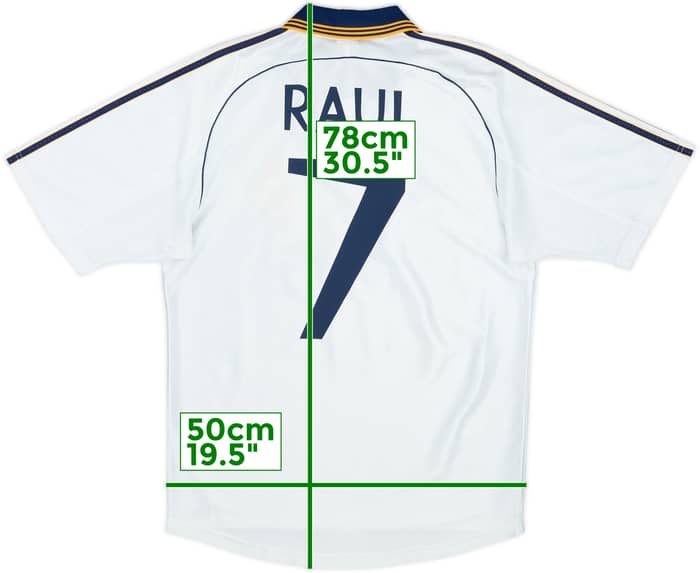 1998-00 Real Madrid Home Shirt Raul #7 - 9/10 - (S)