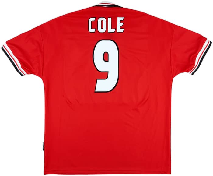 1998-00 Manchester United Home Shirt Cole #9 - 8/10 - (XL)