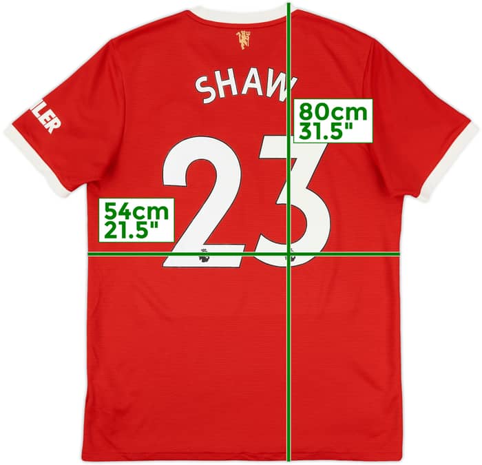 2021-22 Manchester United Home Shirt Shaw #23 - 8/10 - (L)