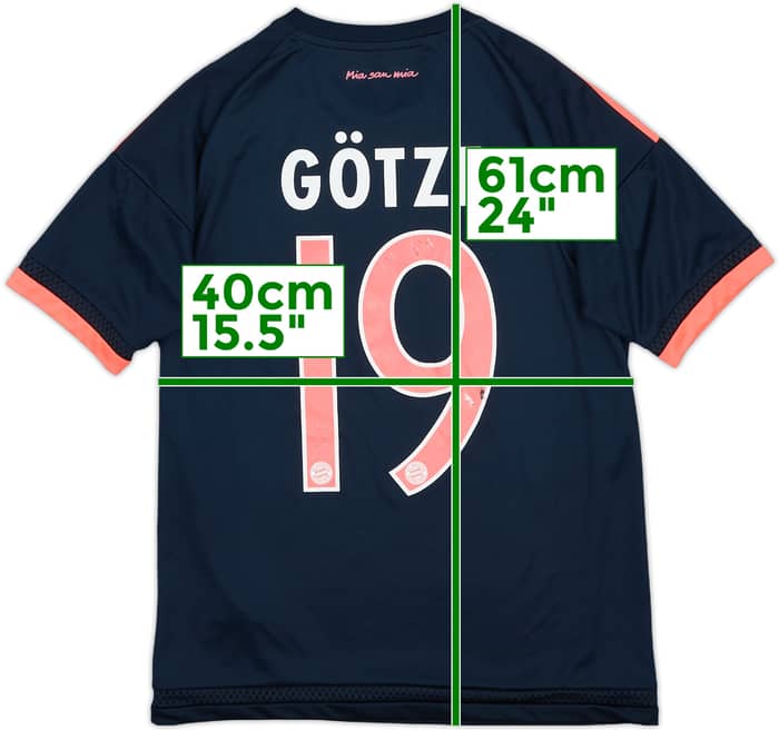 2015-16 Bayern Munich Third Shirt Gotze #19 - 7/10 - (L.Boys)