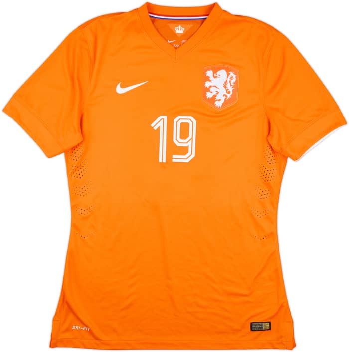 2014-15 Netherlands Match Issue Home Shirt #19