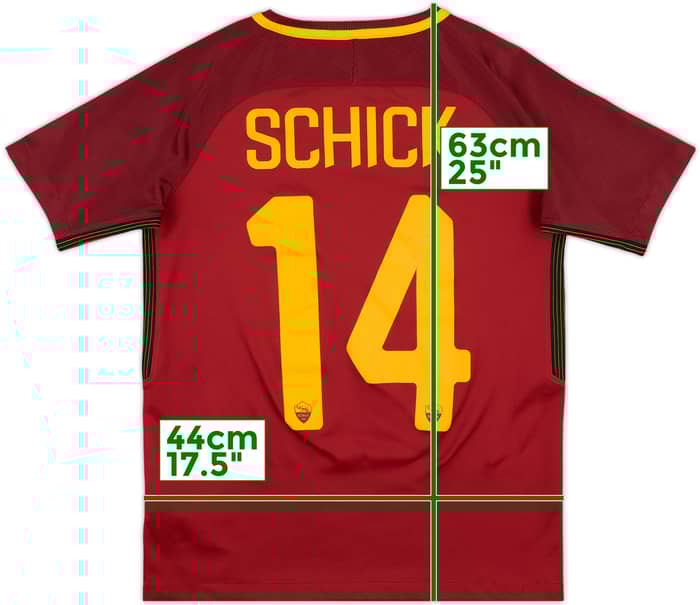 2017-18 Roma Home Shirt Schick #14 - 6/10 - (L.Boys)