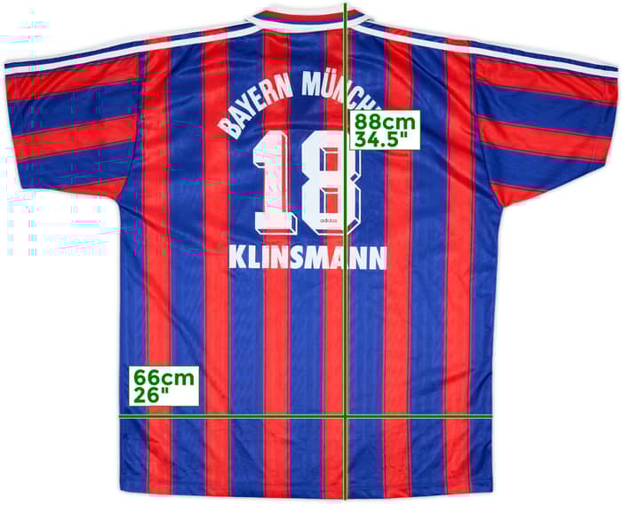 1995-97 Bayern Munich Home Shirt Klinsmann #18 - 9/10 - (XXL)