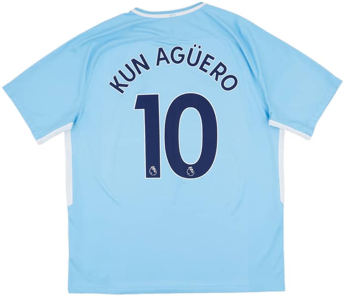2017-18 Manchester City Home Shirt Kun Aguero #10 - 7/10 - (XL)