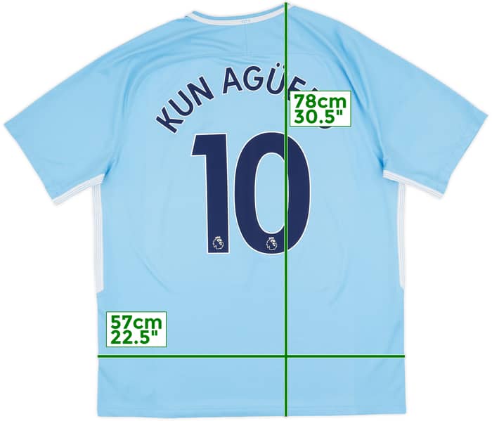 2017-18 Manchester City Home Shirt Kun Aguero #10 - 7/10 - (XL)