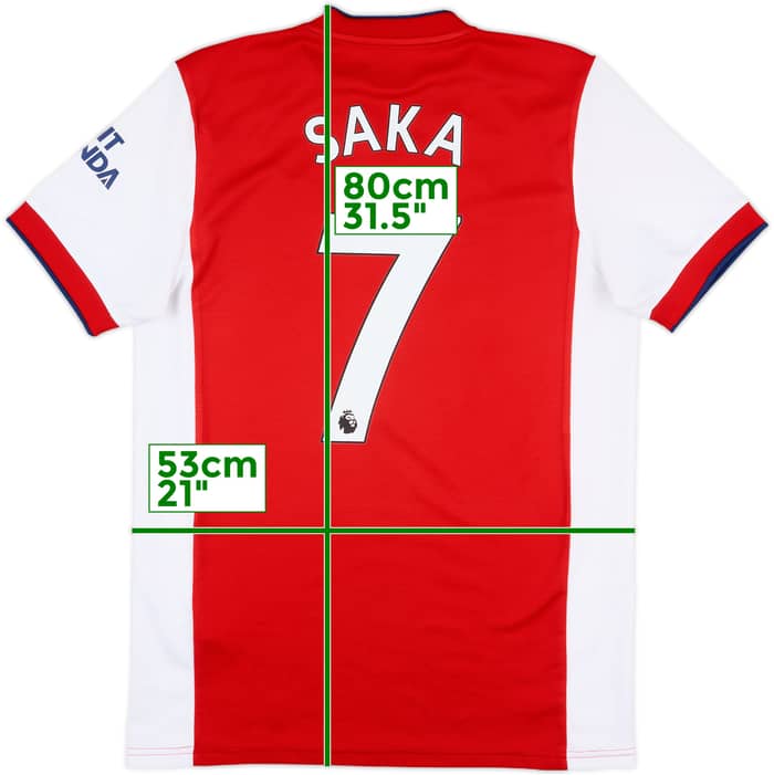 2021-22 Arsenal Home Shirt Saka #7 - 7/10 - (M)