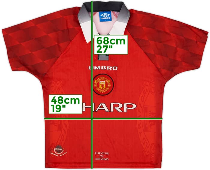 1996-98 Manchester United Home Shirt - 6/10 - (Y)