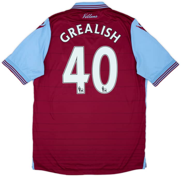 2015-16 Aston Villa Home Shirt Grealish #40 - 8/10 - (L)