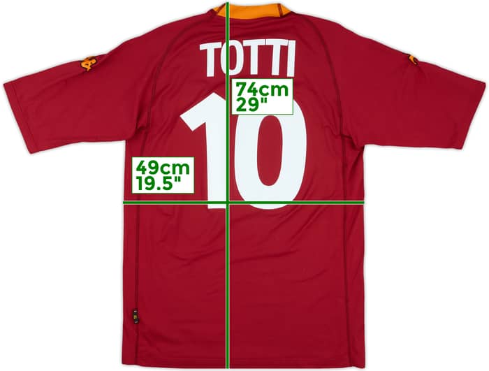 2000-01 Roma Home Shirt Totti #10 - 7/10 - (XL)