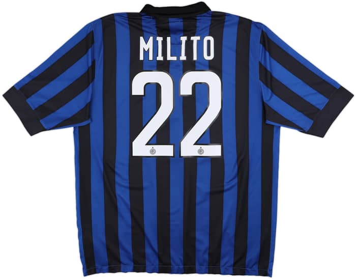2011-12 Inter Milan Home Shirt Milito #22 - 6/10 - (XL)