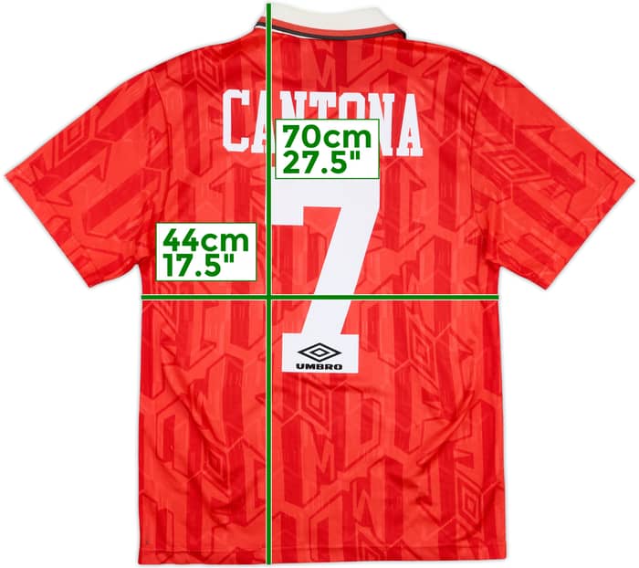 1992-94 Manchester United Home Shirt Cantona #7 - 7/10 - (S)