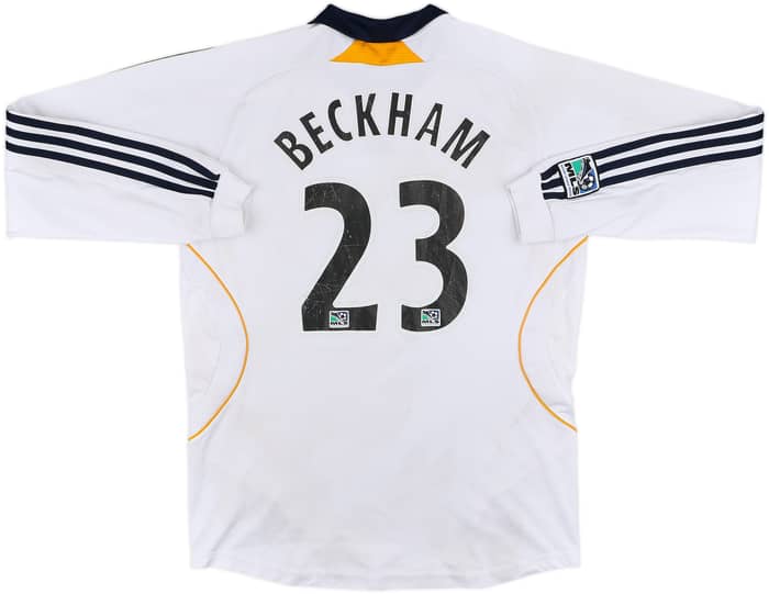 2007-08 LA Galaxy Home L/S Shirt Beckham #23 - 5/10 - (XL.Boys)
