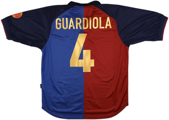 1999-00 Barcelona Centenary Home Shirt Guardiola #4 - 8/10 - (L)