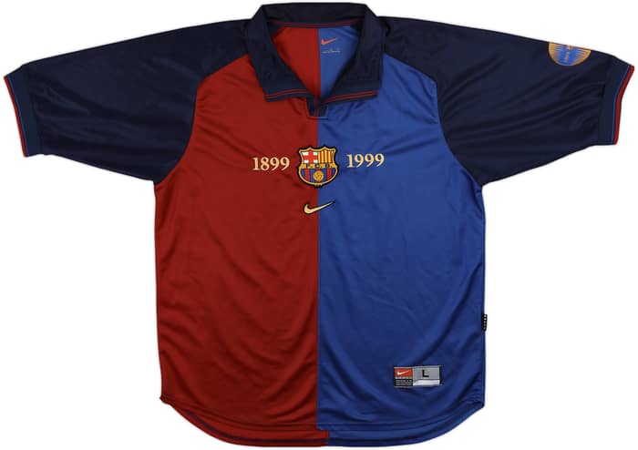 1999-00 Barcelona Centenary Home Shirt Guardiola #4 - 8/10 - (L)