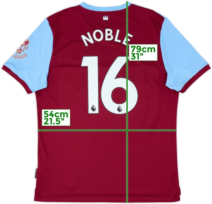 2019-20 West Ham Home Shirt Noble #16 - 9/10 - (XL)