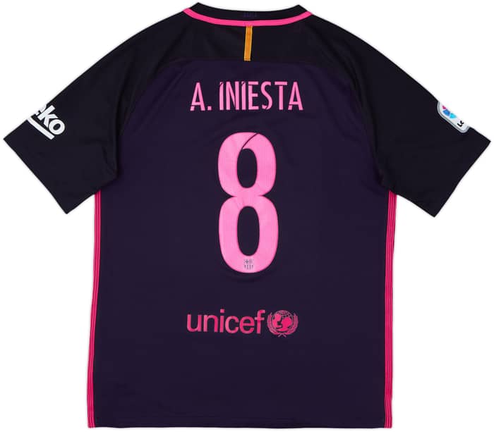 2016-17 Barcelona Away Shirt A.Iniesta #8 - 8/10 - (L)