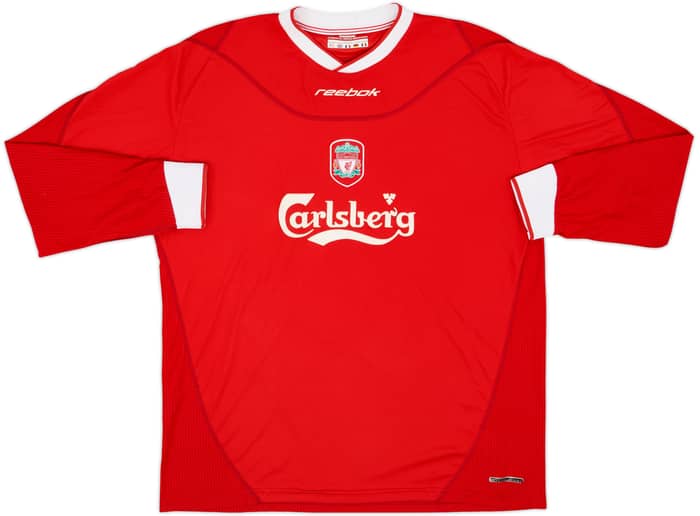 2002-04 Liverpool Home L/S Shirt Gerrard #17 - 9/10 - (XL)
