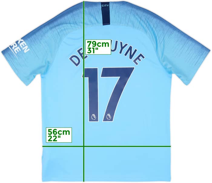 2018-19 Manchester City Home Shirt De Bruyne #17 - 7/10 - (L)
