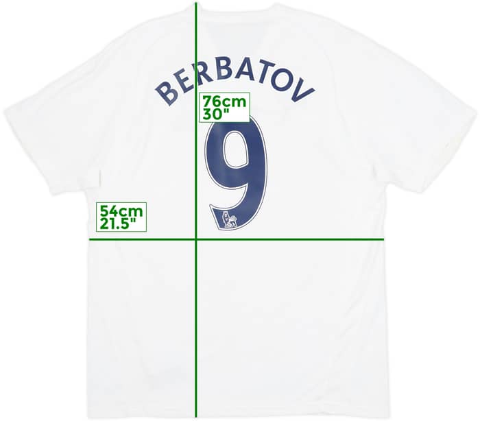 2007-08 Tottenham Home Shirt Berbatov #9 - 6/10 - (L)