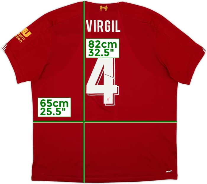 2019-20 Liverpool Home Shirt Virgil #4 - 8/10 - (XXL)