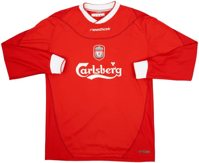 2002-04 Liverpool Home L/S Shirt Gerrard #17 - 9/10 - (M)