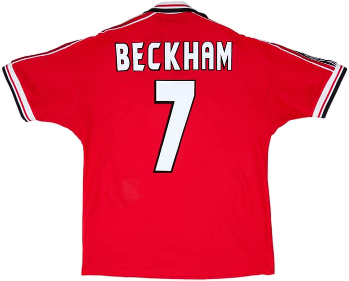 1998-00 Manchester United Home Shirt Beckham #7 - 8/10 - (L)