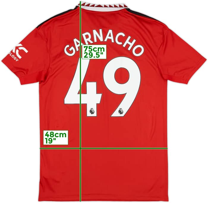 2022-23 Manchester United Home Shirt Garnacho #49 - 8/10 - (M)