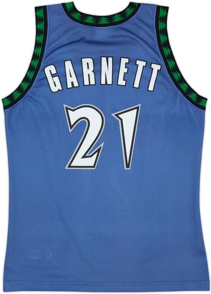 1996-07 Minnesota Timberwolves Garnett #21 Champion Away Jersey - 9/10 - (M)