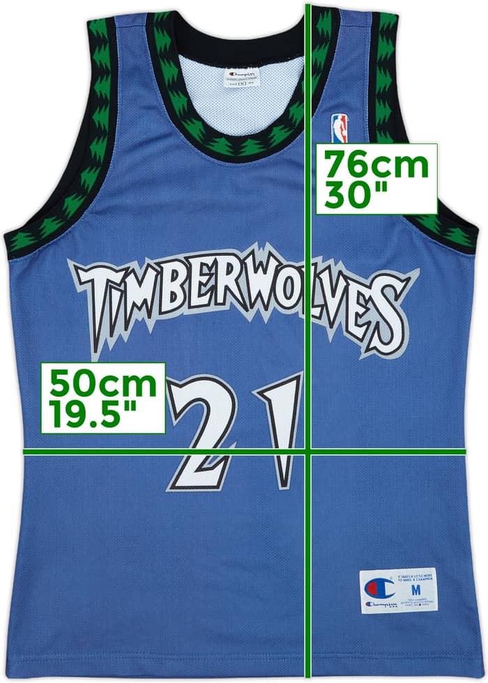1996-07 Minnesota Timberwolves Garnett #21 Champion Away Jersey - 9/10 - (M)