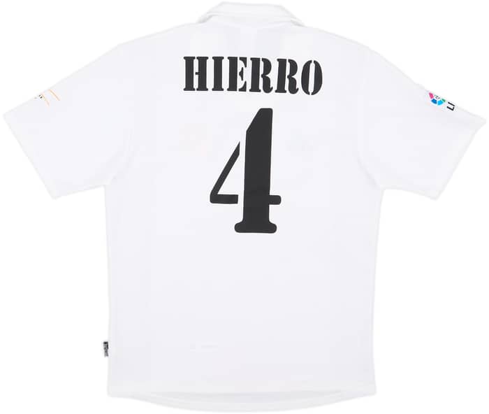 2001 Real Madrid Home Shirt Hierro #4 (M)