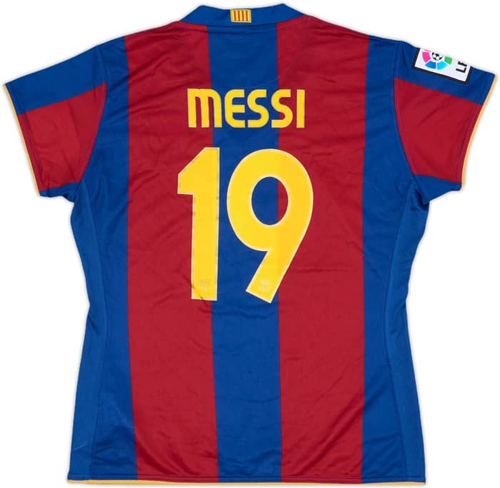 2007-08 Barcelona Home Shirt Messi #19 (Women's M)