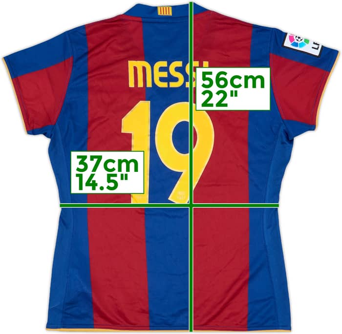 2007-08 Barcelona Home Shirt Messi #19 (Women's M)
