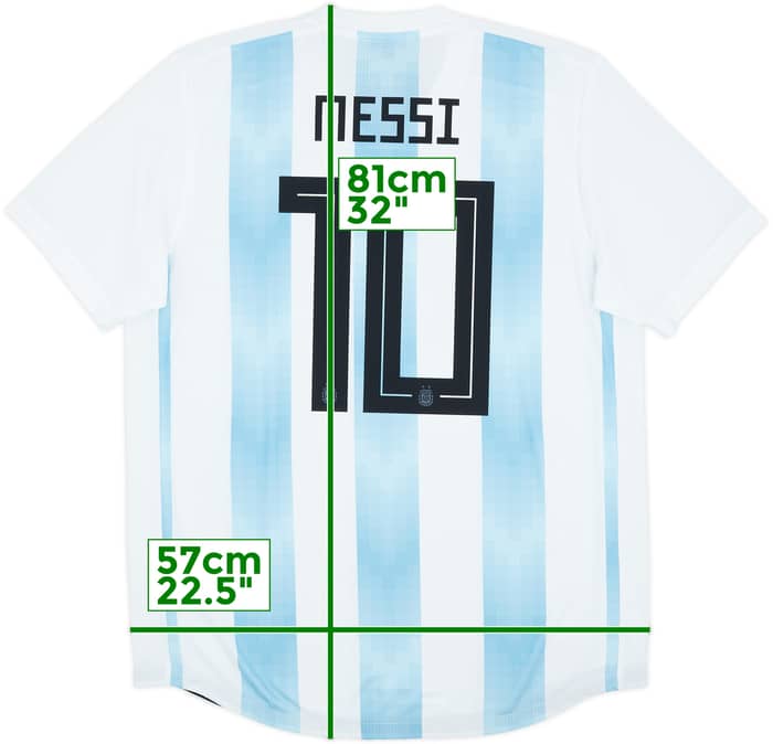 2018-19 Argentina Authentic Home Shirt Messi #10 (XL)
