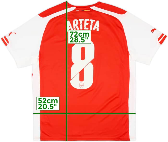 2014-15 Arsenal Home Shirt Arteta #8 (L)